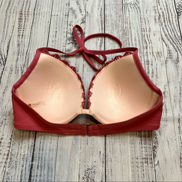 Shade & Shore Mauve Crocheted Bikini Top. Size 34D. - Picture 3 of 6